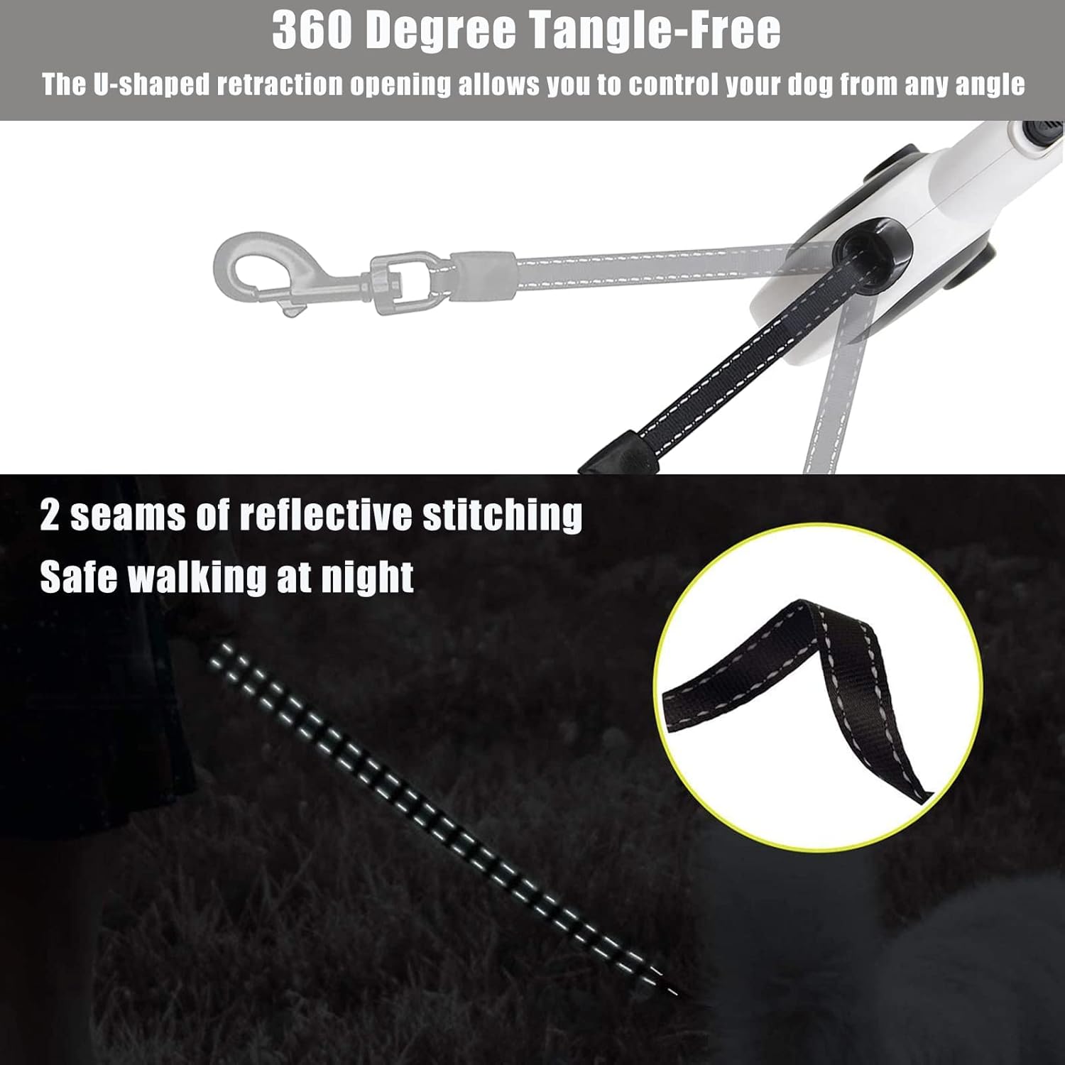LED Retractable Dog Leash