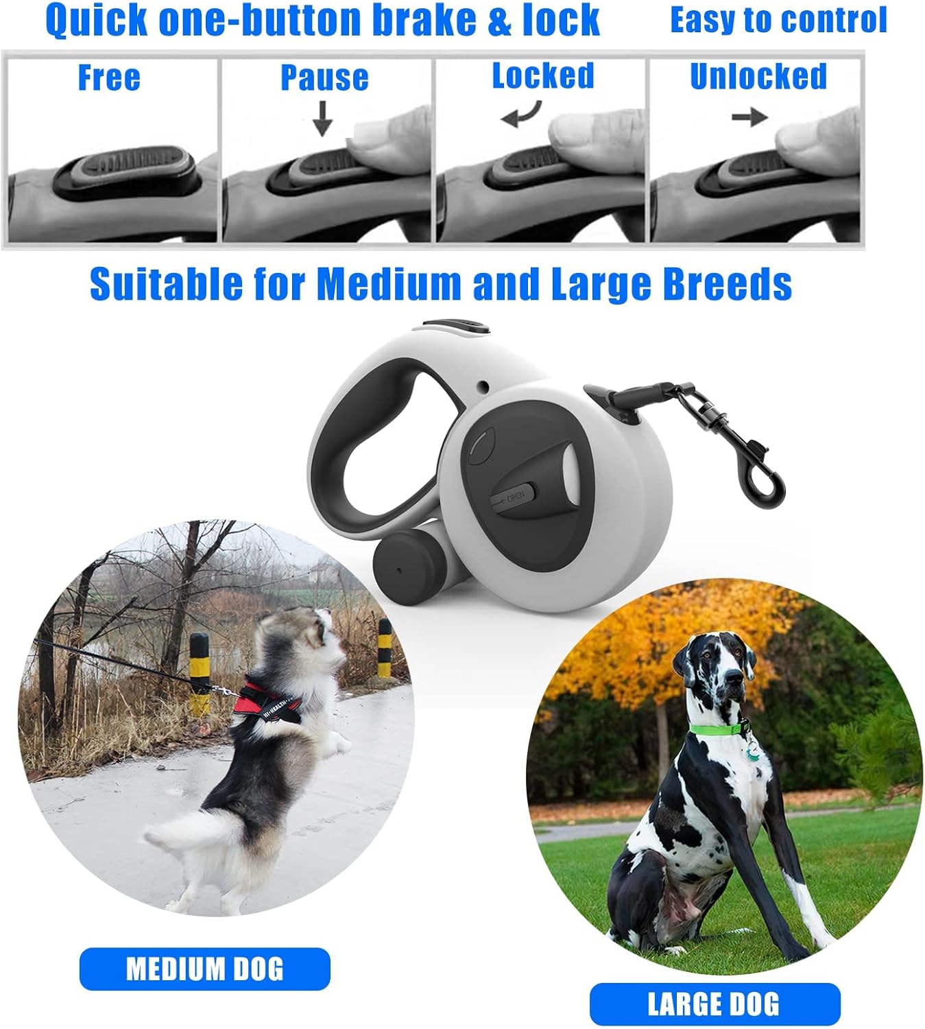 LED Retractable Dog Leash