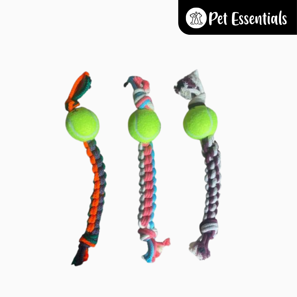 Dog Stretchable Rope Toy With Ball
