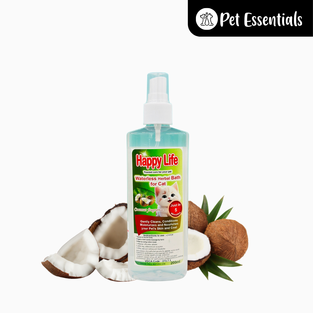Happy Life Waterless Herbal Bath For Cat Coconut Fragrance