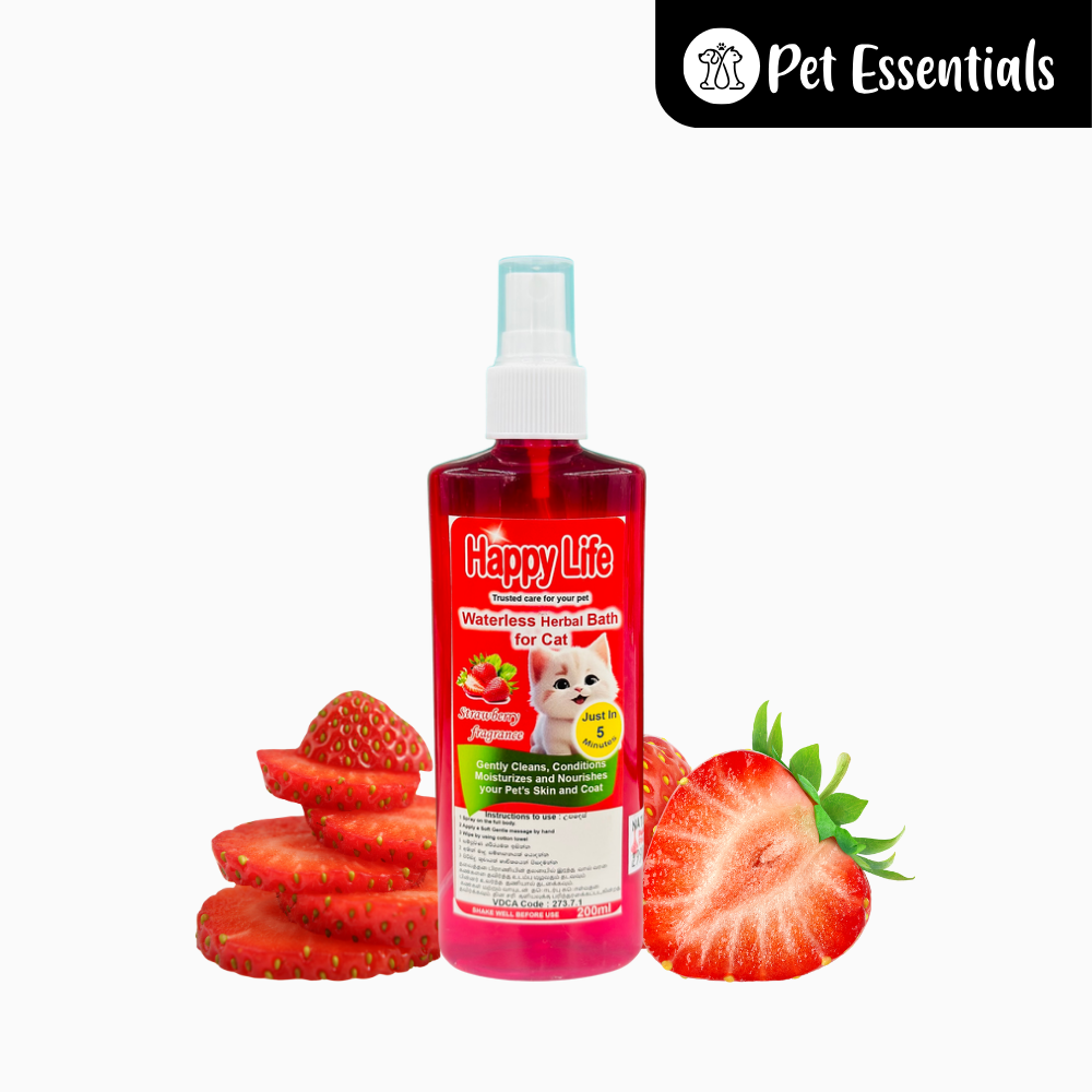 Happy Life Waterless Herbal Bath For Cat Strawberry Fragrance