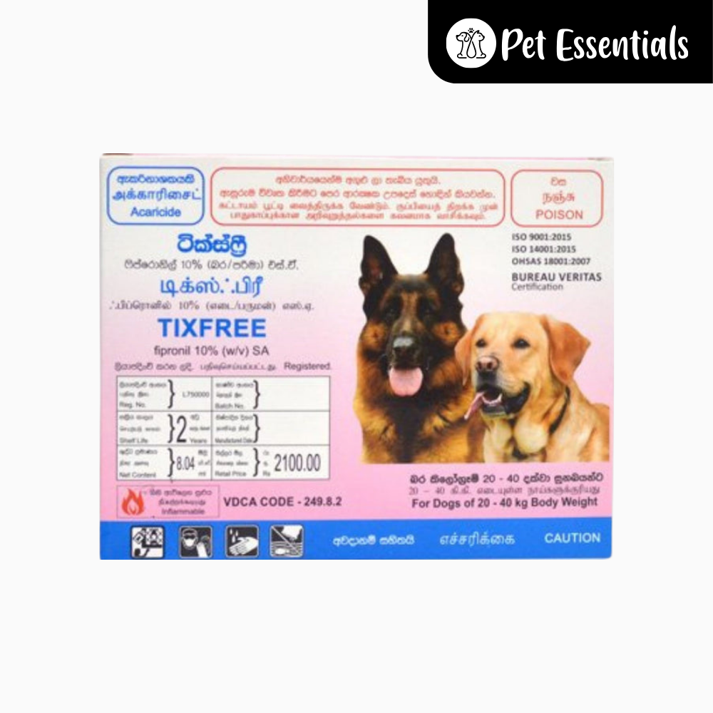 TixFree Spot On For Dogs (Between 20 - 40Kg Weight)