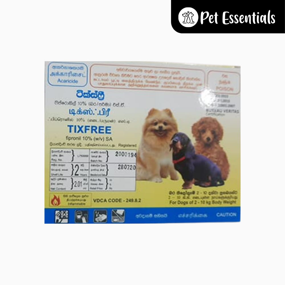 TixFree Spot On For Dogs (Between 2kg -10Kg Weight)