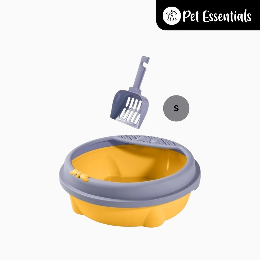 Round Shaped Cat Litter Tray With Scooper ( CW334 )