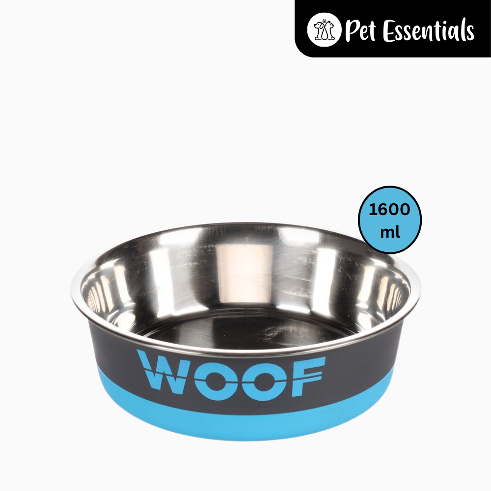Flamingo Woof Stainless Steel Bowl Grey/Blue Made In Belgium