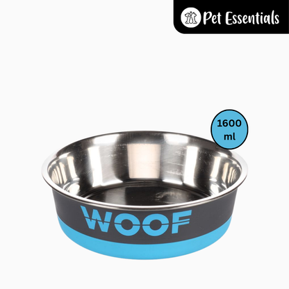 Flamingo Woof Stainless Steel Bowl Grey/Blue Made In Belgium