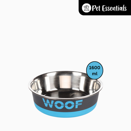 Flamingo Woof Stainless Steel Bowl Grey/Blue Made In Belgium