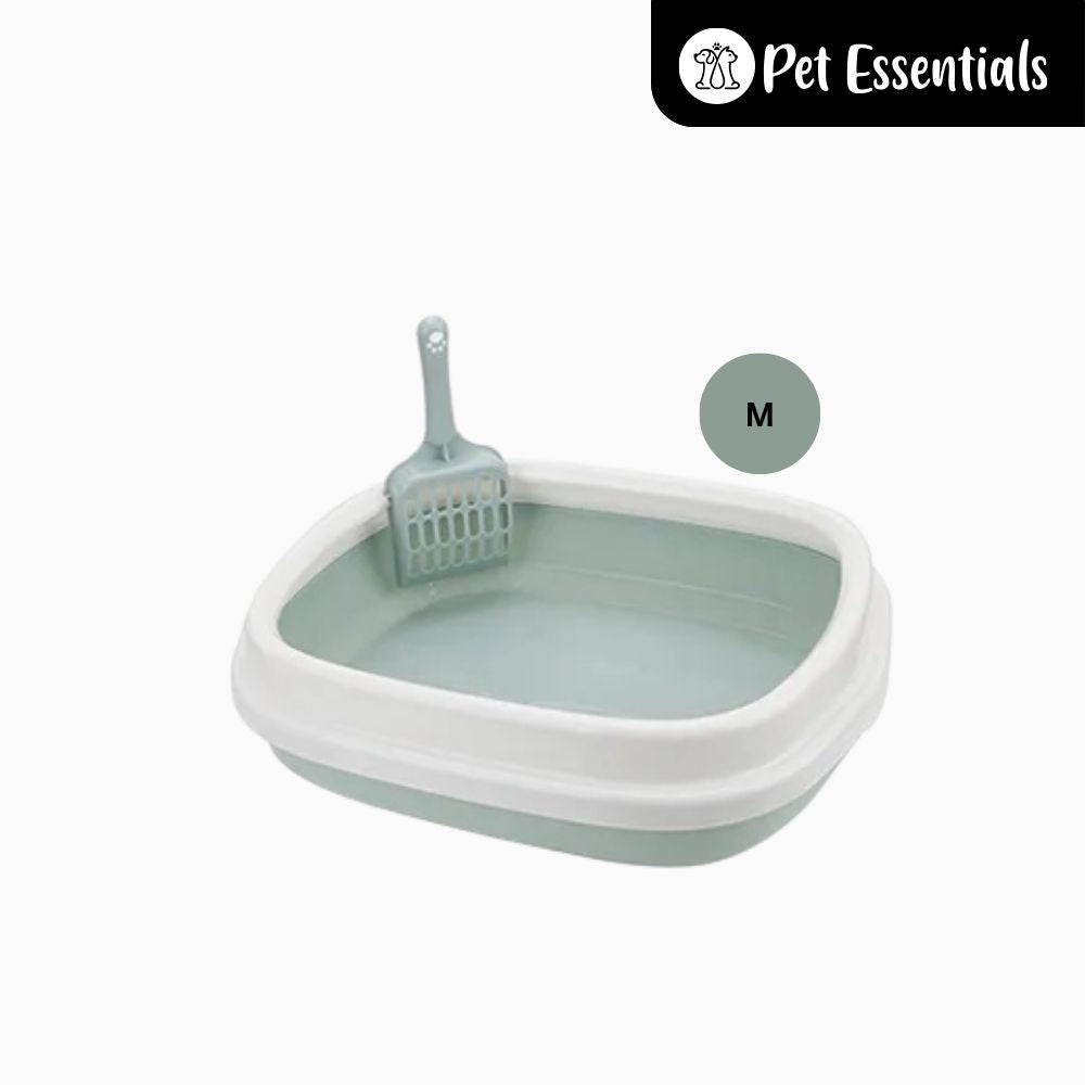 Cat Litter Tray & Scooper With Rim (8809)