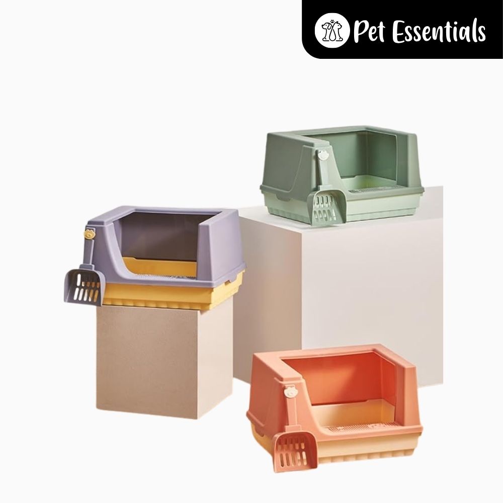 Cat Litter Tray High Sided With Scooper ( CW331 )