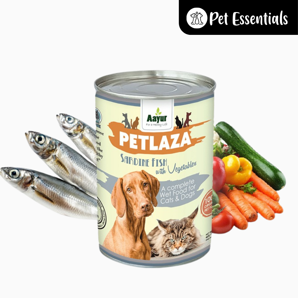 Aayur PetLaza  Wet Canned For Cats & Dogs 380g Sardine Fish With Vegetables