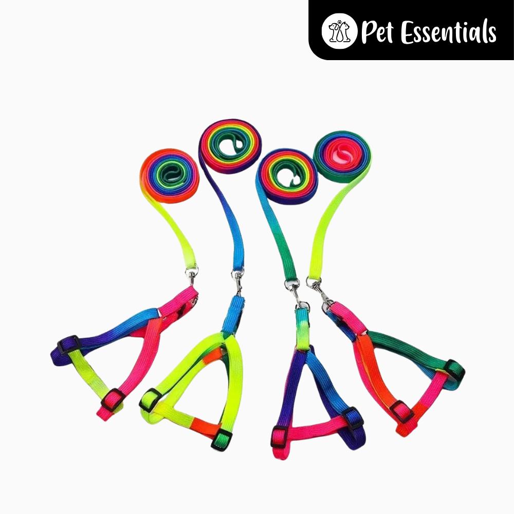Rainbow Harness With Leash Cats & Mini Dogs
