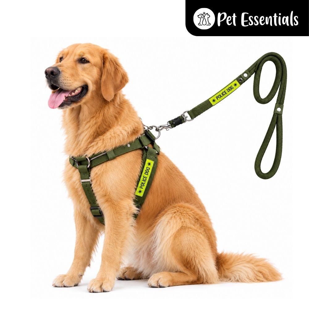 Police Dog Harness With Leash